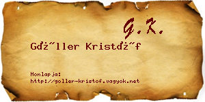 Göller Kristóf névjegykártya