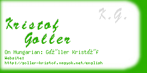 kristof goller business card